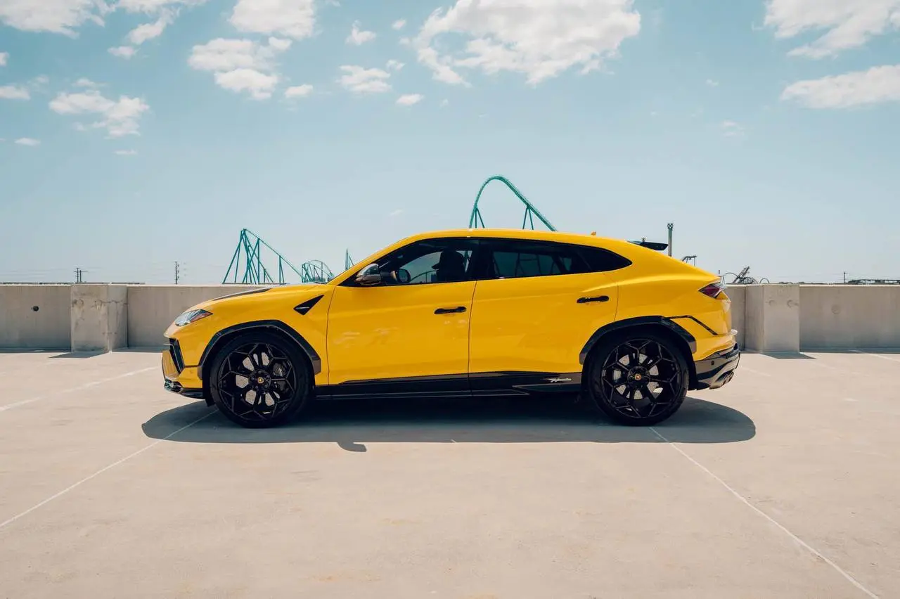 Yellow Lamborghini Urus available by advance arrangement